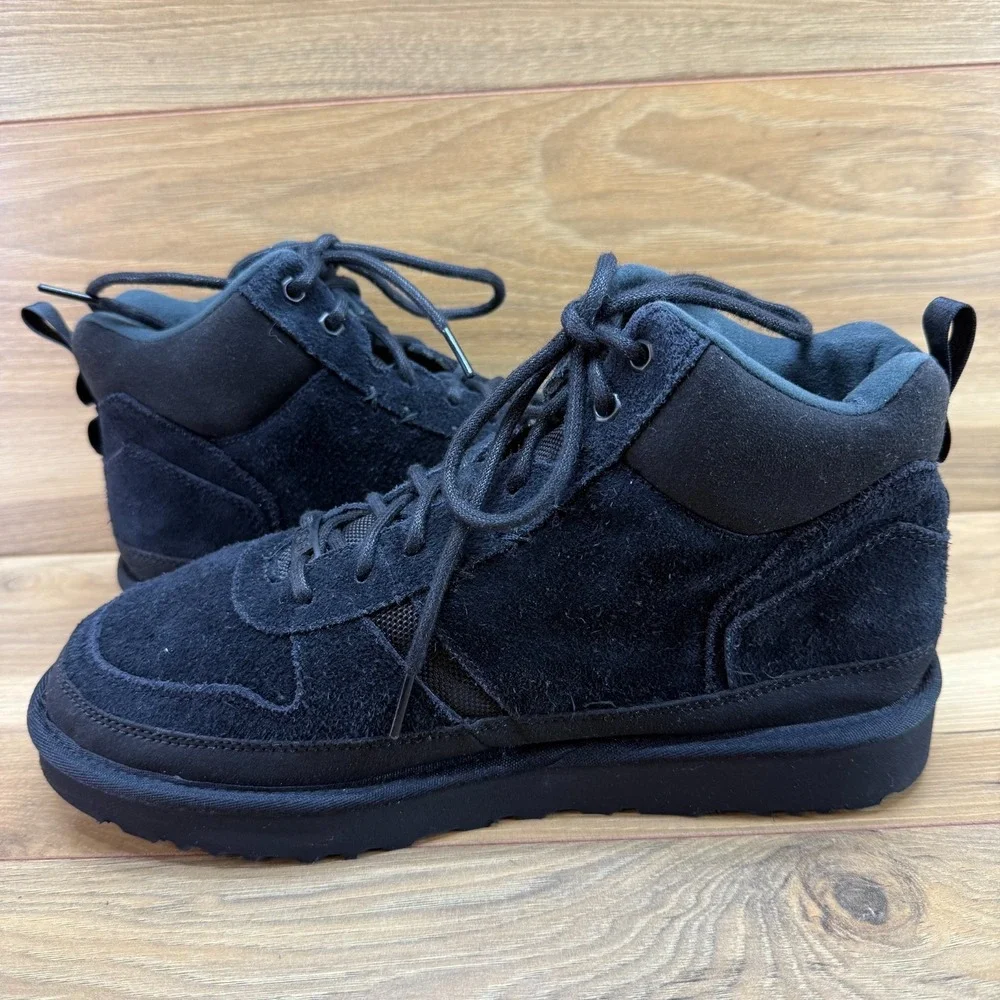 UGG Highland High Suede Ankle Boots Mens 9 Black High Top Streetwear Mixed Media